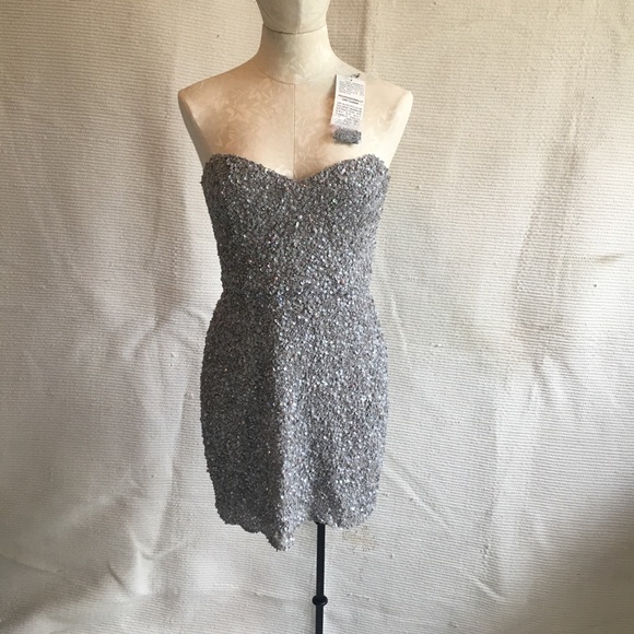 Parker 💋LAST CHANCE💋Glam Silver Grey Party Gown - Picture 2 of 7